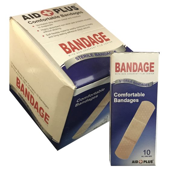 AID PLUS BANDAGES 10/12CT
