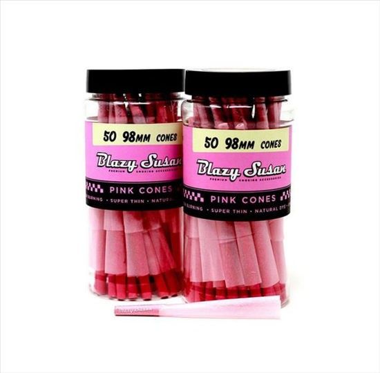 [24320] BLAZY SUSAN PINK CONES JAR 50CT 98MM