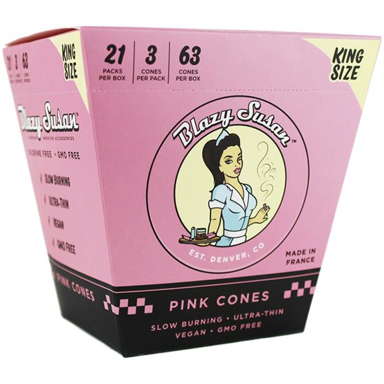 BLAZY SUSAN PINK CONES JAR 50CT KINGSIZE