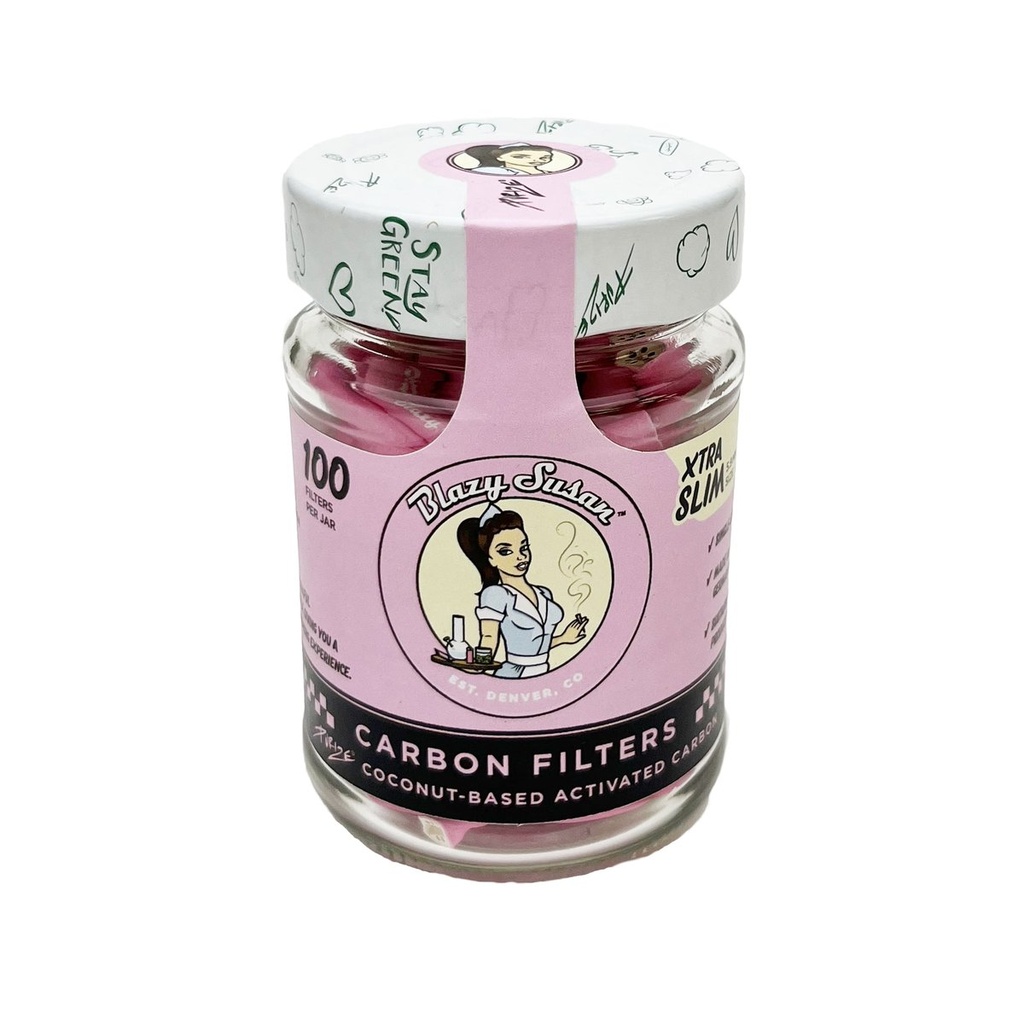 BLAZY SUSAN PINK TIPS JAR 100CT XTRA SLIM