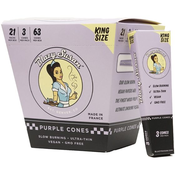 [27078] BLAZY SUSAN PURPLE CONES JAR 25CT QUEEN
