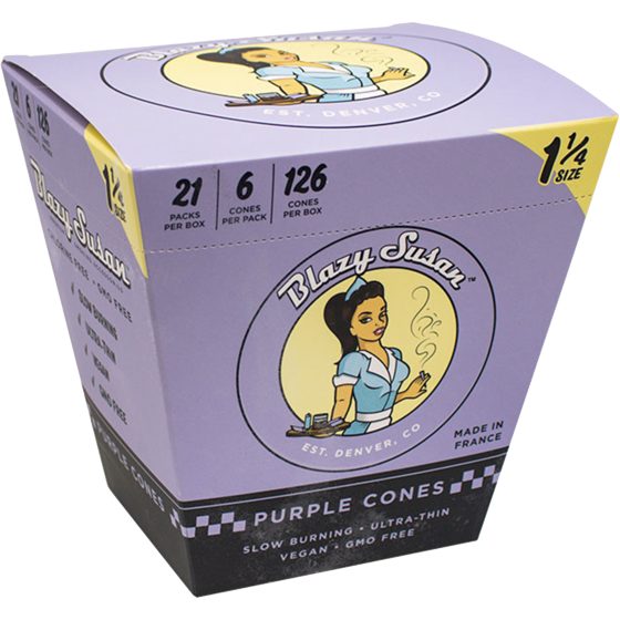 [27114] BLAZY SUSAN PURPLE CONES JAR 50CT 1.25"