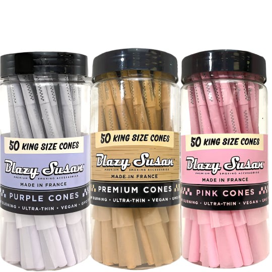 BLAZY SUSAN PURPLE CONES JAR 50CT KING SIZE