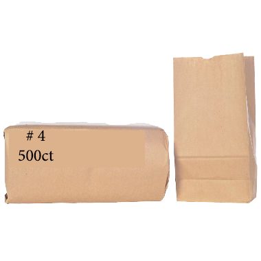 BROWN PAPER BAG 500CT # 4