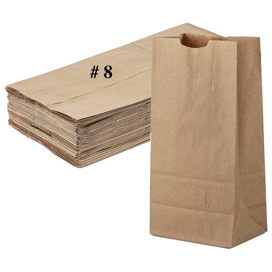 BROWN PAPER BAG 500CT # 8