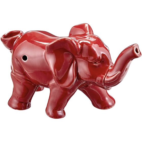 [82436] FASHIONCRAFT ELEPHANT PIPE RED