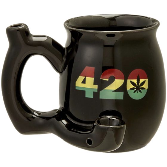 [82421] FASHIONCRAFT MUG 420 RASTA BLACK SMALL
