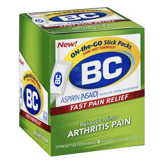 MED BOX BC ARTHRITIS POWDER 12/6CT GREEN