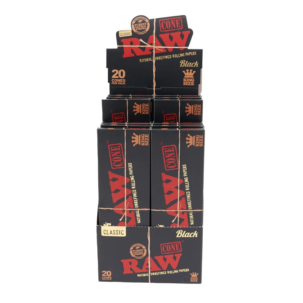 RAW CONES BLACK CLASSIC 20/12CT 1.25"