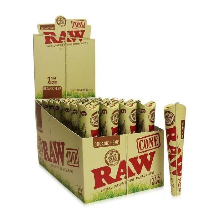 RAW CONES ORGANIC 32/6CT 1.25"