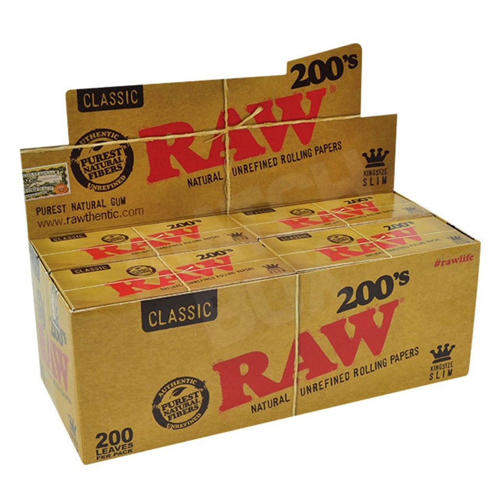 RAW PAPER 200'S CLASSIC 40CT KING SLIM