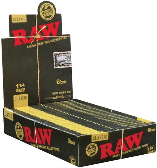 RAW PAPER BLACK CLASSIC 24CT 1.25"
