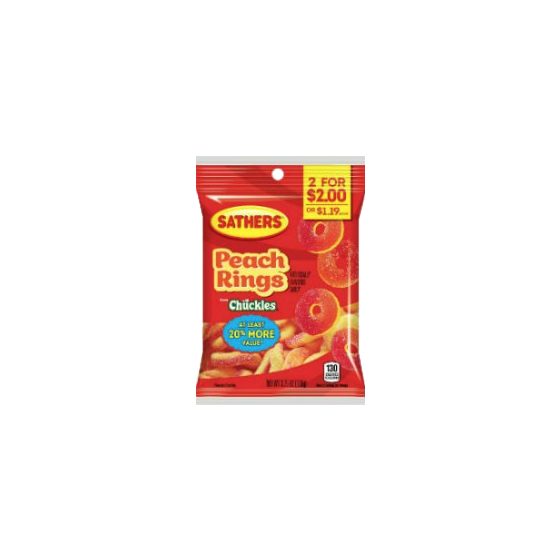 SATHERS CANDY PEACH RING 2/$2 12CT