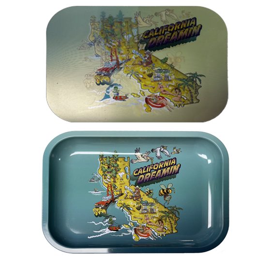 [17327] 3D HOLOGRAPHIC TRAY 10X7 CALIFORNIA DREAMIN