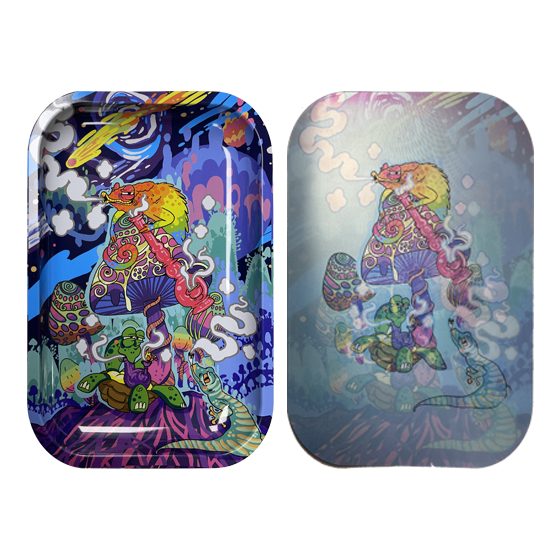 [17323] 3D HOLOGRAPHIC TRAY 10X7 MUSHROOM REPILES