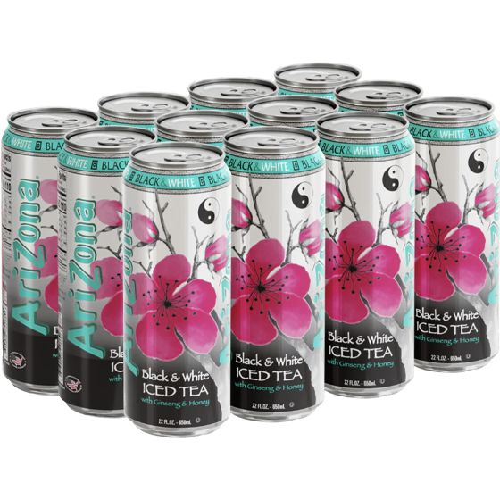 [23026] ARIZONA 24CT 22FL OZ ICED TEA BLACK & WHITE