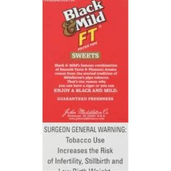 BLACK & MILD 50CT FILTER TIP SWEET 110MM