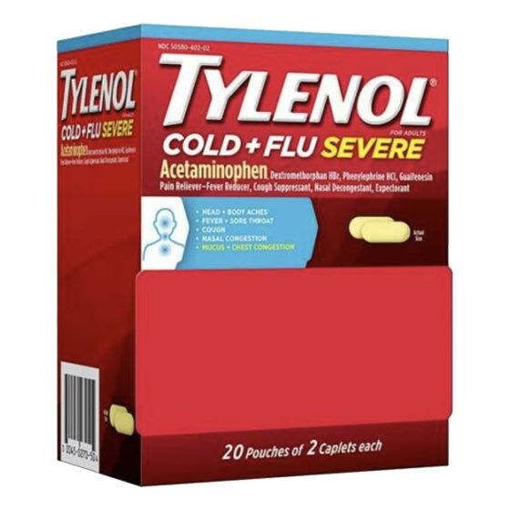 [20695] MED BOX 25CT TYLENOL COLD + FLU SEVERE