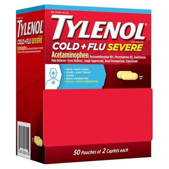 [22057] MED BOX 50CT TYLENOL COLD + FLU SEVERE