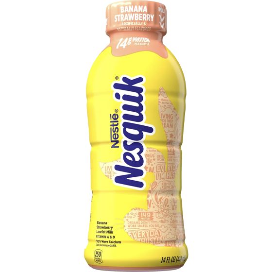 [25069] NESTLE NESQUIK 14OZ 12CT BANANA STRAWBERRY
