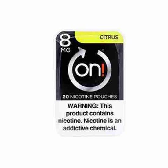 [36719] ON! NICOTINE 8MG 5CT POUCH CITRUS