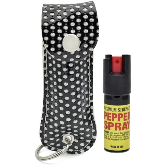 [9221] PEPPER SPRAY CHEETAH .5OZ BLING BLACK