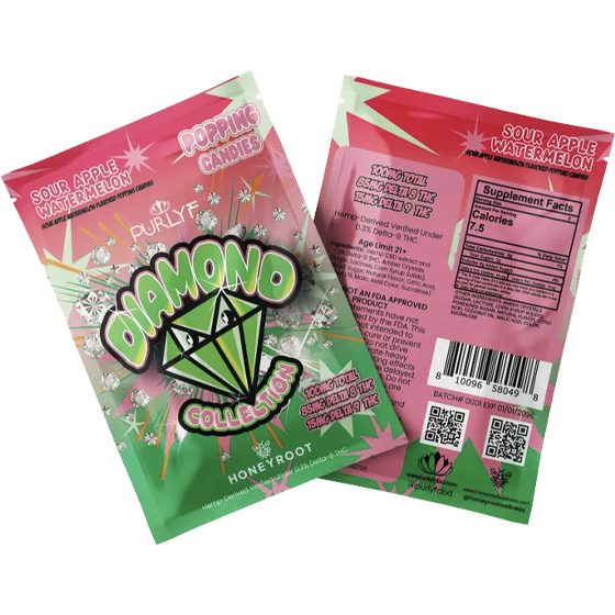 [70134] PURLYF DIAMOND CANDY 20CT SOUR APPLE WATERMELON