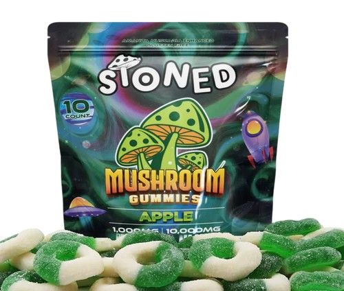 [70444] STONED MUSHROOM GUMMIES 10CT 10KMG APPLE RINGS