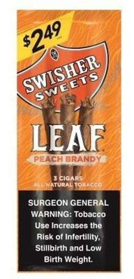 [42101] SWISHER LEAF $2.49 10/3CT PEACH BRANDY