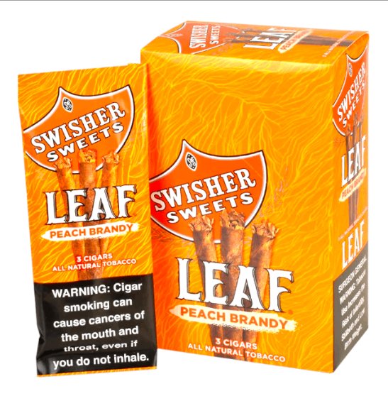 [42181] SWISHER LEAF WRAPS 10/3CT NP PEACH BRANDY