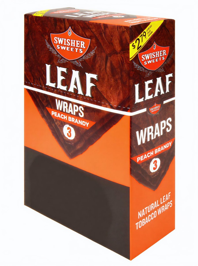 [42178] SWISHER LEAF WRAPS 10/3CT $2.79 PEACH BRANDY