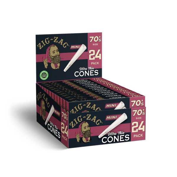 [20126] ZIG ZAG CONES 24CT ULTRA THIN MINI 70'S