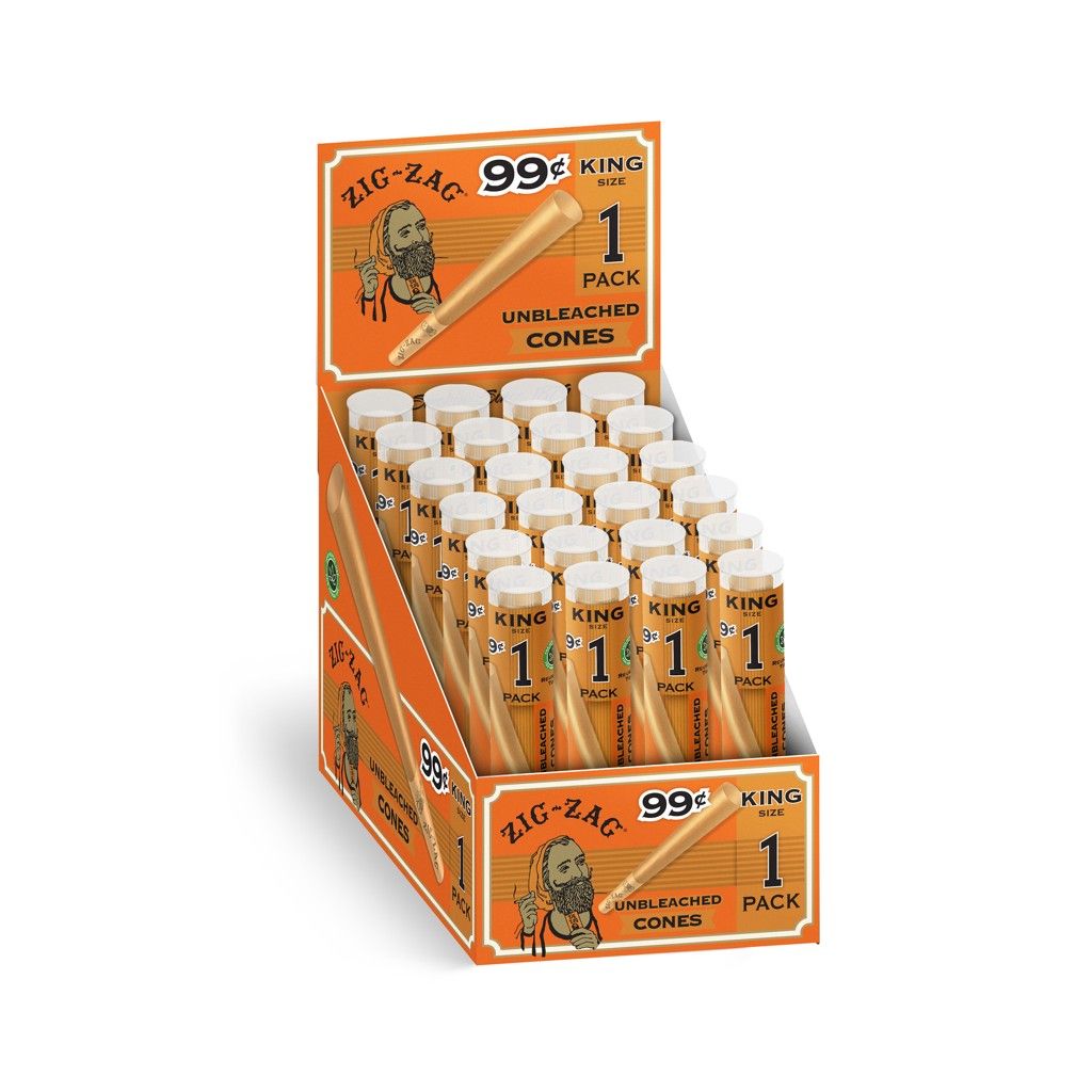 [20233] ZIG ZAG CONES 24CT/1CT KING SIZE $0.99