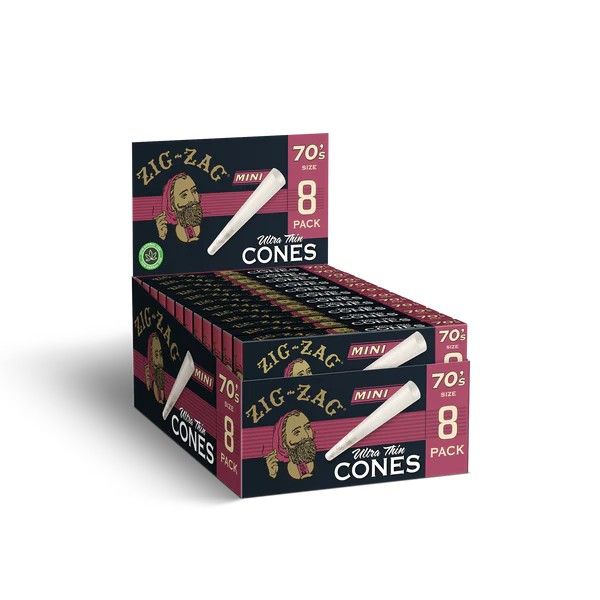 ZIG ZAG CONES 8CT ULTRA THIN MINI 70'S