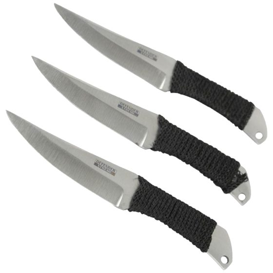 THROW KNIFE 5.25" CORD WRAPPED SILVER