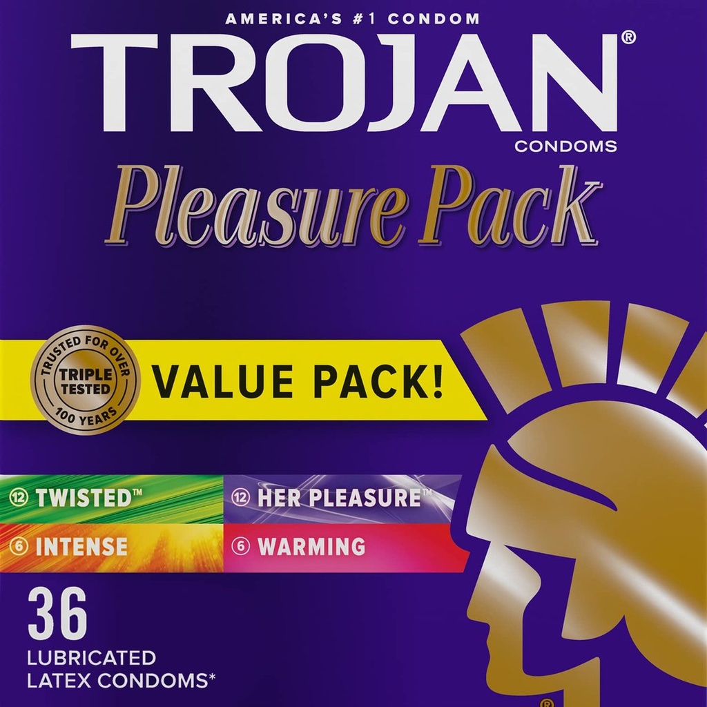 [20286] TROJAN 6CT PLEASURE PACK PURPLE