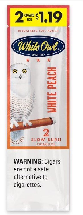 [41040] WHITE OWL 30CT 2/$1.19 WHITE PEACH