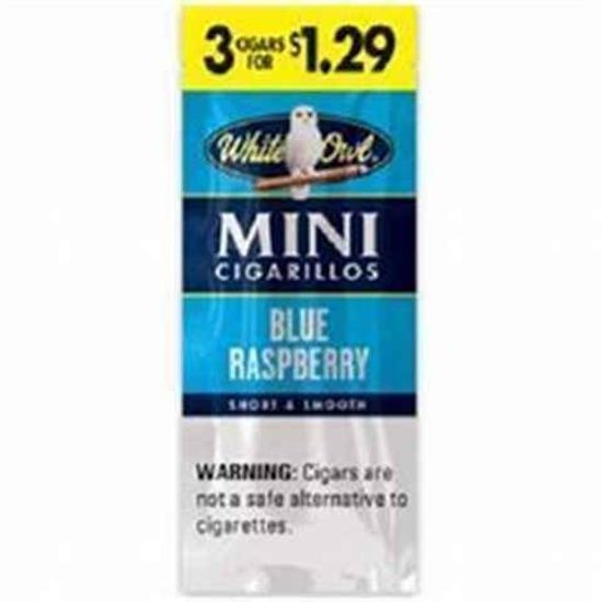[23508] WHITE OWL MINI $1.29 15/3CT BLUE RASPBERRY
