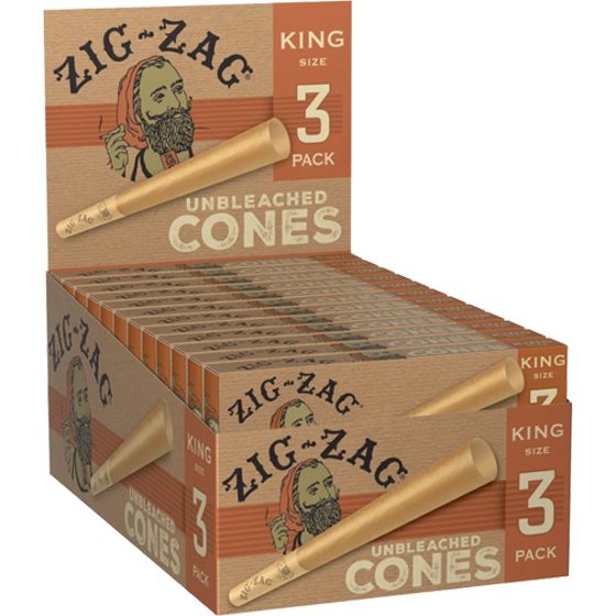ZIG ZAG CONES 24CT UNBLEACHED KING SIZE