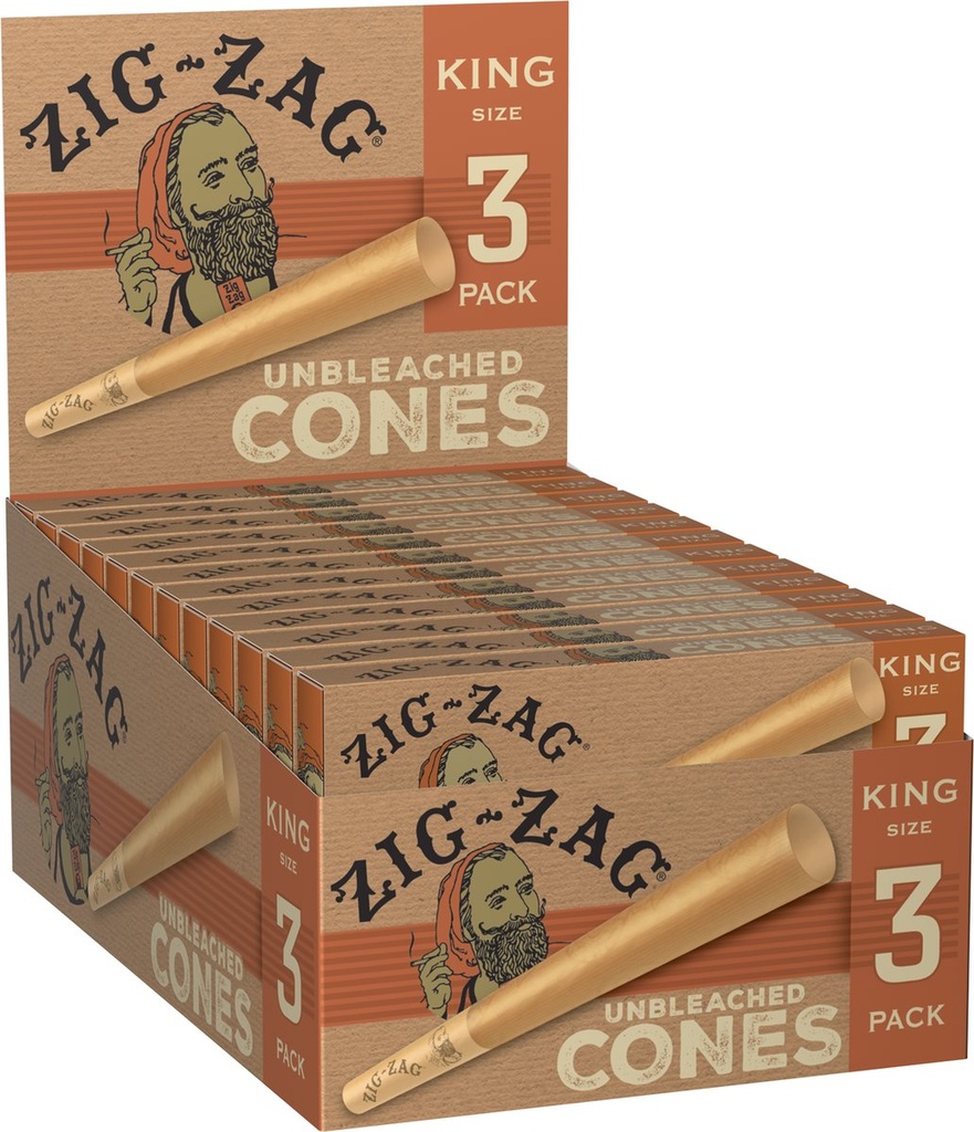 [23663] ZIG ZAG CONES 24CT UNBLEACHED KING SIZE