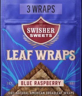 [42017] SWISHER LEAF WRAPS 10/3CT NP BLUE RASPBERRY