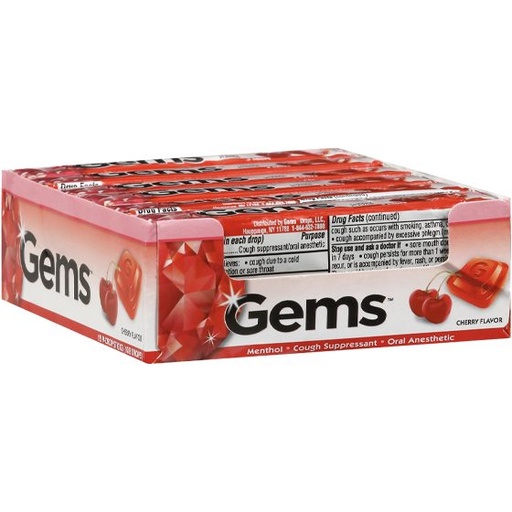 GEMS COUGH DROPS 12CT CHERRY