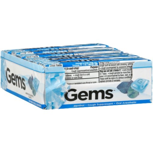 GEMS COUGH DROPS 12CT MENTHOL